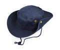 Outdoor Wide Brim Sun Protect Hat, Classic US Combat Army Style Bush Jungle Sun Cap for Fishing Hunting Camping - color: Navy Blue