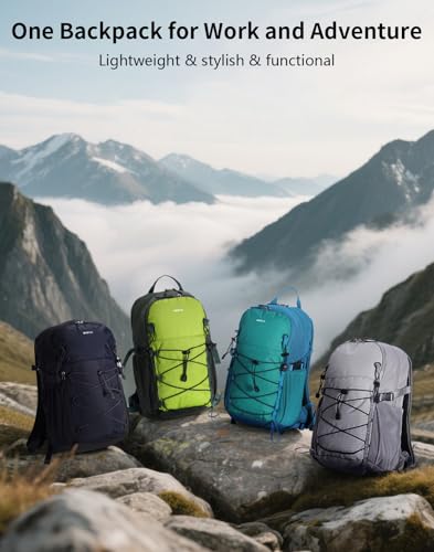 ECOHUB Small Hiking Backpack for Men Women, 20L Lightweight Travel Backpacks Water Resistant Camping Cycling Hiking Daypack - color: Pacific Teal