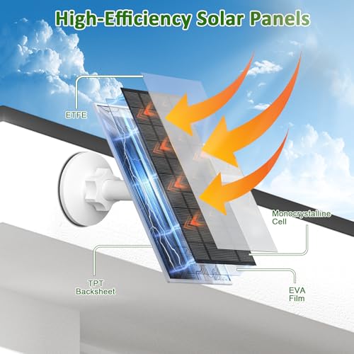 Zivif 7W Solar Panel Compatible with Ring Video Doorbell 2, 3, 3 Plus and 4 | Solar Charger with Built-in 2600mAh Battery, IP65 Waterproof, 16.4ft Cable, 360° Adjustable Mount - color: 7W ring doorbell