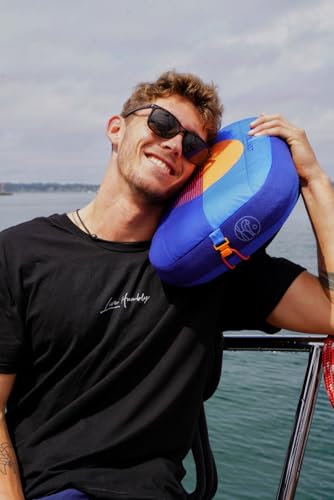 Ballast Beach Pillow – Comfy, Durable & Compact, Stays Put on Windy Beaches with Patented Sand Pouch, Inflatable Pillow for Beaches, Pools, Camping, Festivals and Travel (Blazing Sunset) - color: Blazing Sunset