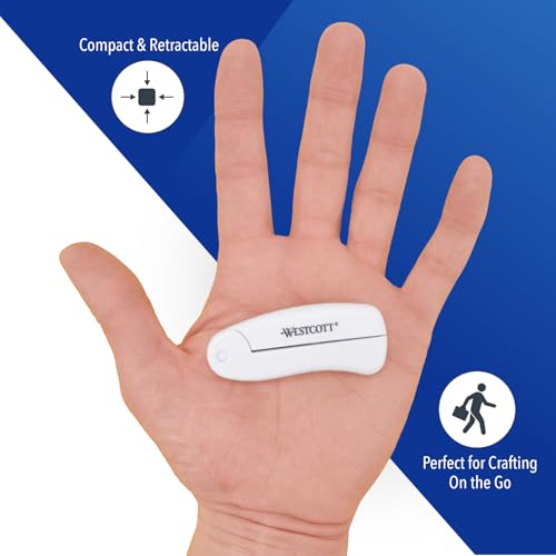 Westcott Travel Safe Titanium-Bonded Mini Folding Scissors for Fabric and Paper, TSA Compliant and Portable for Crafting, Sewing Supplies, & More