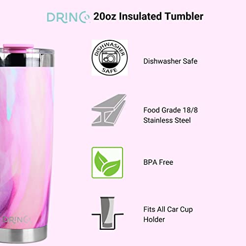 Drinco - 20 oz Stainless Steel Tumbler | Double Walled Vacuum Insulated Mug With Lid, 2 Straws, For Hot & Cold Drinks (20oz Galaxy, 20oz) - color: 20oz Galaxy