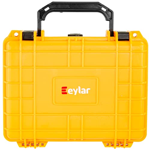 Eylar Protective Camera Hard Case Water & Shock Proof w/Foam, TSA Standards 9.12 inch 7.56 inch 4.37 inch (Yellow) - color: Yellow