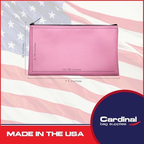 Multi-Purpose Zipper Bag, Pink, 11 x 6 Inch | Reusable, Travel Pouch, Lightweight, Makeup Organizer - color: Pink