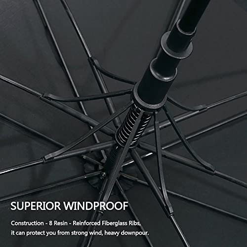 G4Free 47/54/62/68/72 Inch Golf Umbrella Windproof Auto Open Large Umbrella | Oversized Stick Umbrella, Extra Large, Vented Double Canopy, Waterproof 210T Pongee Fabric, Fiberglass Frame, EVA Foam Handle - color: Black, size: 68 inch