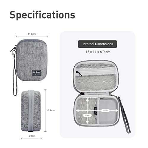 GL.iNet Gadget Organizer Case for Travel Routers GL-AXT1800/ GL-MT3000/ GL-SFT1200/ GL-E750, Chargers, Cables, and Accessories, Sturdy & Durable Pouch, Hand-carry EVA bag, Anti-shock, Water Resistant - color: Grey