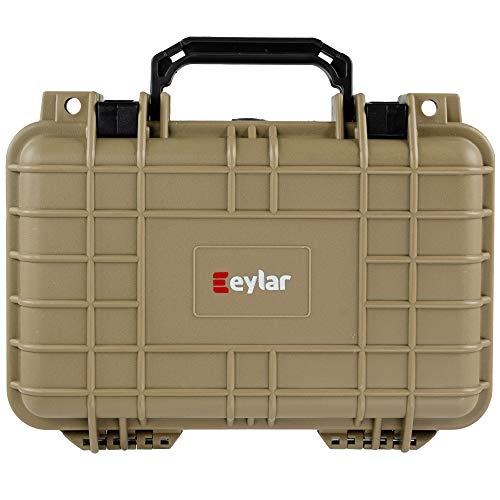 Eylar Protective Gear and Camera Hard Case Waterproof Dry Box with Foam 11.6 Inch 8.3 Inch 3.8 Inch (Tan) - color: Tan