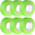 6 Pack Green Flagging Marking Tape 1''x 600 ft Non Adhesive Plastic Ribbon Neon Marking Roll Survey Tapes for Tree, Hunting Trail, Boundaries, Hazardous Areas, Home and Workplace Use