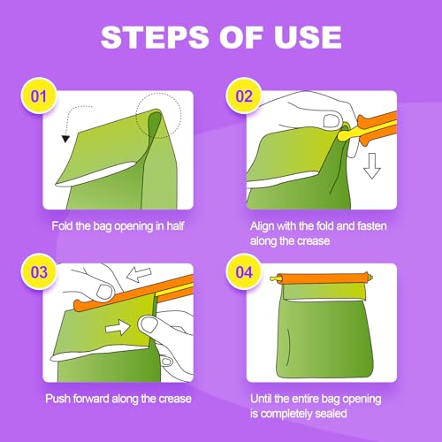 Food Sealing Sticks, Bag Clips 16 Pcs Reusable Bag Sealer Sticks Used For Sealing Various Sealable Snacks Cereal Foods Plastic Bag Sealers (S01-Nordic style) - color: S01-Nordic style