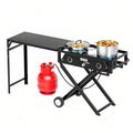 ROVSUN 2 Burner Outdoor Camping Stove with Side Table, Portable Propane Burner, Gas Cooker with Foldable Leg & CSA Regulator for Home Camp Paito Cooking Frying Canning - style: 2-Burner (foldable table)