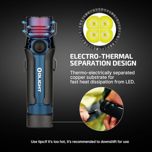 OLIGHT Seeker 4 Pro Rechargeable Flashlight Bright High Lumen Midnight Blue | 4600 Lumens, High Powerful Flash Light, with USB C Charging Holster, Waterproof IPX8 for Emergencies, Camping, Searching - color: Midnight Blue