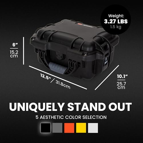 NANUK 905 Empty Hard Case – IP67 Waterproof Protective Hard-Shell Case, Impact Resistant, Dustproof Storage & Travelling Box, 12.5” x 10.1” x 6”, Made in Canada – Black - color: Black, size: Empty