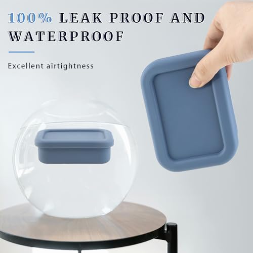 2Pcs Leak Proof Silicone Travel Soap Case with Enhanced Draining Layer, Shatterproof Soap Holder for Traveling, Camping, Gym, Bar Soap Caddy (Navy Blue+ Solid Color Cover)