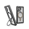 URBAN ARMOR GEAR UAG Designed for iPhone 17 Case with Kickstand Plasma XTE - Compatible with MagSafe Transparent Military Grade Protective Cover, Ash/Titanium - color: Plasma XTE - Ash/Titanium