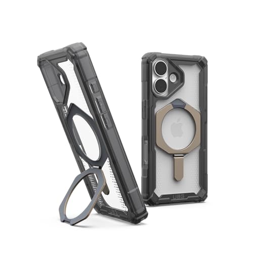 URBAN ARMOR GEAR UAG Designed for iPhone 17 Case with Kickstand Plasma XTE - Compatible with MagSafe Transparent Military Grade Protective Cover, Ash/Titanium - color: Plasma XTE - Ash/Titanium