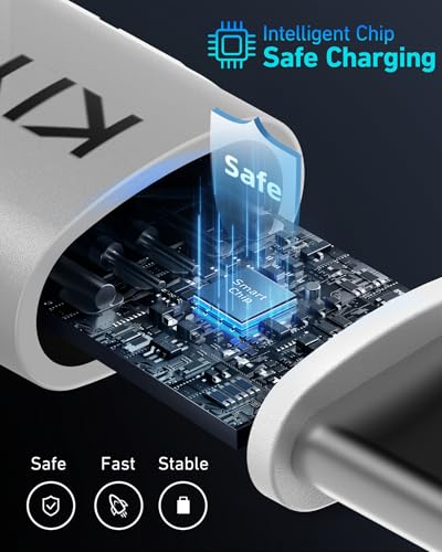 USB A to USB C Cable Fast Charging 66W, 2Pack 3FT Coiled Braided USBC Phone | Charger Cables for Car, Short USB to USB Type C Cord for iPhone 17 16 15 Pro Max, Samsung Galaxy S24 S23 and More-Silver - color: Silver, size: 3FT - 2Pack, style: USB A to USB