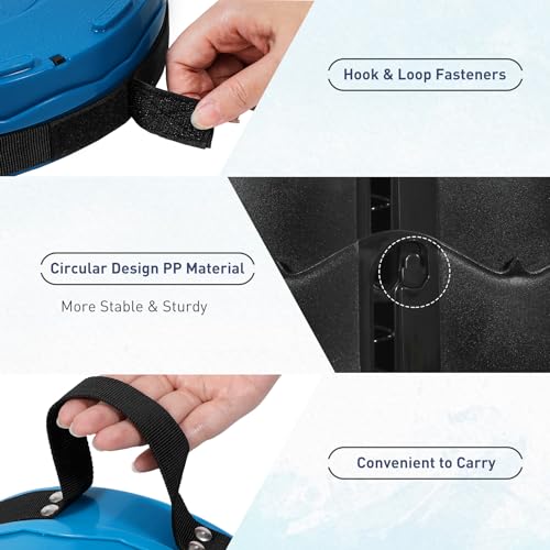Upgraded Collapsible Stool, 18" Portable Folding Stool | Load Capacity 500lbs for Adults, Sturdy Telescopic Seat for Camping Fishing Hiking BBQ, Blue - color: Blue