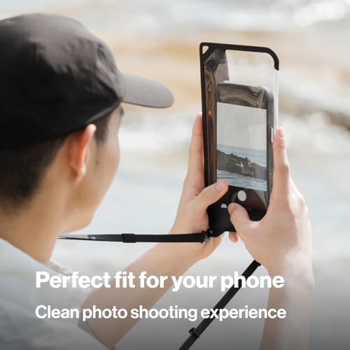 bitplay AquaSeal IPX8 Waterproof Phone Pouch, Outdoor Dry Bag with Adjustable Lanyard for Universal Phone Case,Vertical Wear, Black - color: Black