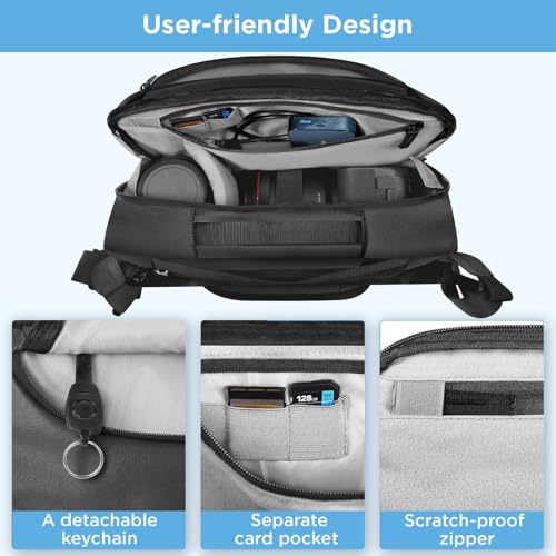 TAAOKA Camera Sling Bag,Waterproof Camera Case with Tripod Holder,Lightweight DSLR/SLR/Mirrorless Camera Bags Crossbody for photographers-Black - color: Black