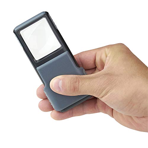 Carson MiniBrite 5x LED Lighted Slide Out Pocket Magnifying Glass | Aspheric Lens Handheld Magnifier with Built-In Sliding Protective Case - Set of 4 (PO-55MU) - size: Pack of 4