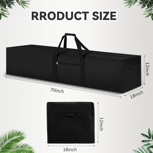 1 Pcs 70 x 18 x 12, 250 L Versatile Large Duffle Bag, Black | Long Camping Tent Storage Bag, Heavy Duty Waterproof Oxford Duffel for Tent Poles, Canopy, Sports, Event Long Equipment - color: Black, size: 70 x 18 x 12 Inch, 250 L