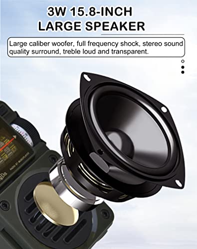 Shortwave Radio, HanRongDa Bluetooth Speaker Support MicroSD, FM MW WB SW Receiver with NOAA Alerts and Sleep Timer, Rechargeable Retro Analog Radios with Backlit and ATS Preset for Camping HRD700 - color: Green