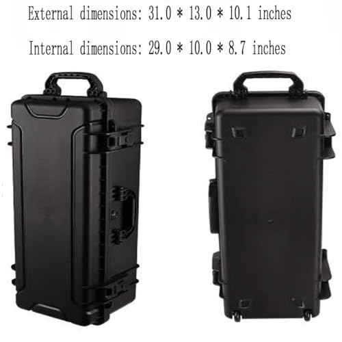 31" L x 12" W x 9" H Large Hard Case with Foam, Portable Rolling Hard Case with Wheels, Waterproof Shockproof Dustproof, Suitable for Cameras, Lenses, Camcorder, Instrument, Telescopes - size: 31 Inch