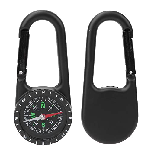 Carabiner Clip On Compass Hiking,Mini Compass,DC40T Zinc Alloy Portable Carabiner Compass with Graduated Ring Outdoor Hiking Camping Navigation Tools