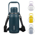 BJPKPK Stainless Steel Insulated Bottle with Handle & Strap, 27oz | Leak-proof vacuum insulation keeps drinks cold/hot for hours. BPA-free, dishwasher safe. Includes handle & strap. Navy Blue. - color: Navy Blue, size: 27 Ounces