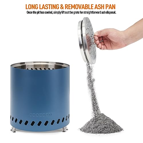 Portable Table Top Fire Pit with Stand, 8.6" Stainless Steel Mini Outdoor Low Smoke Burning Tabletop Firepit Fueled by Pellets or Wood, for Outside Camping Blue - color: Navy Blue, size: 8.6 Inch