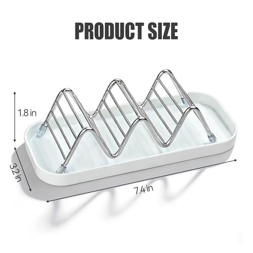 OZNER Wavy Soap Dish for Shower, 304 Stainless Steel Shampoo Bar Holder with Removable Drip Tray, Self Draining Quick Dry Bar Soap Holder for Shampoo Bars, Conditioner Bars & Soap, 1 Pack - size: M(7.4"*3.2")