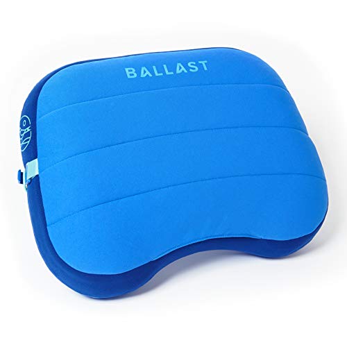 Ballast Beach Pillow – Comfy, Durable & Compact, Stays Put on Windy Beaches with Patented Sand Pouch, Inflatable Pillow for Beaches, Pools, Camping, Festivals and Travel (Palace Blue) - color: Palace Blue