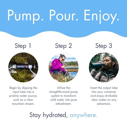 Katadyn Pocket Ceramic Hand Pump Water Filter | 13,000 Gallon Capacity, 20-Year Guarantee, Portable & Lightweight, For Camping, Backpacking & Hiking