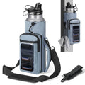 MoKo Magnetic Gym Bag, Magnetic Water Bottle Holder with Clear Phone Pouch - color: Blue