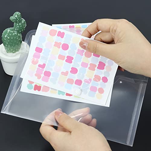 10 Pack Clear PP Snap Envelopes,4.13×7.87 Inch | Cash Receipt Storage, Waterproof & Lightweight, Tear Resistant PP Material, Snap Closure, For Office, Home & Business Trip - size: 4.13 * 7.87 inch