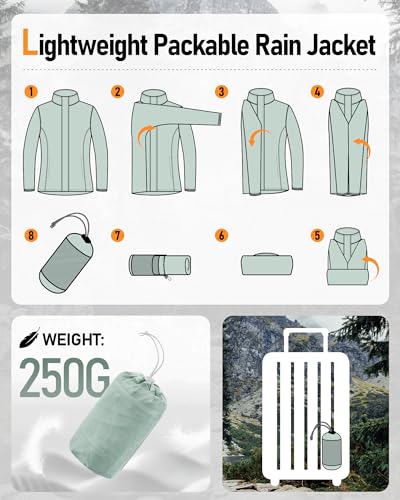 Outdoor Ventures Women's Rain Jackets Lightweight Waterproof RainCoats - color: Aqua Tone, size: XX-Large
