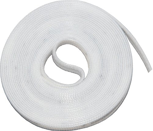 16ft x 1/2 inch Hook Loop Cable Ties Roll | ENVISIONED Multipurpose Fastening Reusable Straps | Cut-To-Length Self Gripping Fastener | Cable Management Tape (White) - color: White Roll 16'