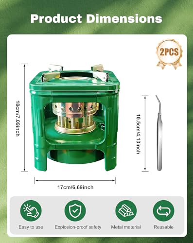 Camping Picnic Burner Furnace, Efficient Portable Camping Stove, Backpacking Oil Stoves Cooker Cookware, Handy Outdoor Portable Kerosene Stove (Square-2PC) - size: Square-2PC