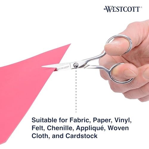 Westcott 4in Forged Paper and Fabric Scissors, Precision Scissors for Embroidery Detail, Sewing and Crafts - size: 4-Inch Straight