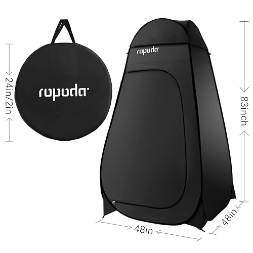 ropoda Pop Up Changing Tent 83" x 48" x 48", 6.9FT Upgrade Shower Tent, Portable Changing Room, Shower Tents for Camping, Privacy Tents,Includes 1 Removable Bottom,8 Stakes,1 Rain Cover(Black) - color: Black
