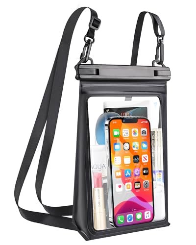 Large Capacity Waterproof Phone Pouch, Floating Dry Bag for iPhone 17 16 13 12 11 Pro Max Galaxy S22 S21 Waterproof Bag Sunscreen Glasses Storage Dry Pouch for Swimming Rafting Boating - color: Black, Extra Large Opening 5.9''