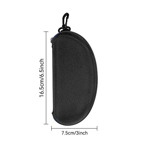 3pcs Zipper Hard Shell Sunglasses Case and Eyeglasses Case Portable Travel Glasses Case with Plastic Hook - color: Blue