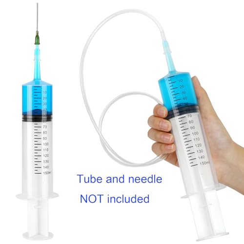 5 Pack 150ml Reusable Plastic Syringe Individually Packaged for Scientific Labs and Dispensing Long-term Multiple Uses - size: 150 ml