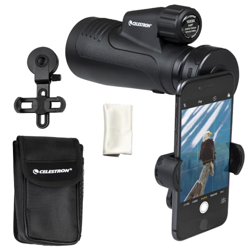 Celestron – Outland X 10x50 Monocular – Includes Smartphone Adapter – Large 50mm Objective Lens – Multi-Coated Optics – BaK-4 Prism –Waterproof & Fogproof – Tripod Adaptable – Belt Case Included - size: 10x50 Monocular