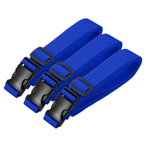PATIKIL Utility Straps with Quick Release Buckle, (1 Inch x 6 Feet, Blue) (3 Pcs) Adjustable Luggage Polyester Straps Backpack Webbing, Suit for Sleeping Bag/Camping/Hiking - color: Blue, size: 1 Inch x 6 Feet