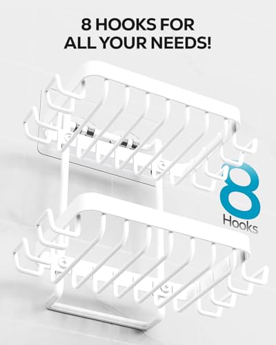 Nieifi Bar Soap Holder, Adhesive Soap Dish for Bathroom Shower Wall - color: White, size: 2 Tier