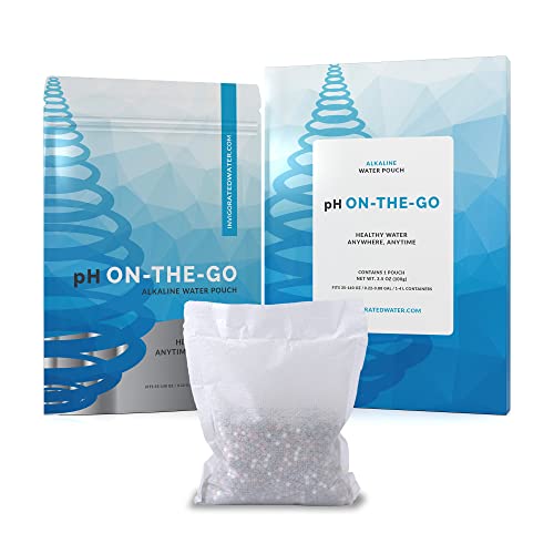 Invigorated Water pH ON-The-GO Alkaline Water Filter Pouch- Portable Alkaline Water Filtration System for Your Bottle, Pitcher, Jug, Container - High pH Water - Long-Life 105 Gallon/400 Litre (1-Pack) - style: 100g (Pitchers Version)