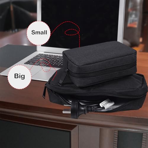 CAAORDKSO Electronics Organizer Travel Case, Cord Organizer Travel Cable Organizer Bag Waterproof Portable Accessories Case for Cable, Cord, Charger, Phone, Power Bank, Earphone (Small-Black) - color: Small-Black, size: Small