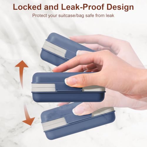 Quatish Leakproof Bar Soap Holder Dish with Lid for Shower, Portable Travel Soap Case Box for Gym, Camping, Hiking, Outdoor Use, Travel Size Toiletries Essentials, Keeps Soap Dry, Navy - color: Navy