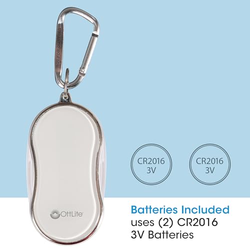 OttLite Pocket LED Magnifier with Carabiner Clip, White | 3.5x Pocket LED Magnifier | Automatic On/Off | Carabiner Clip Included - color: White